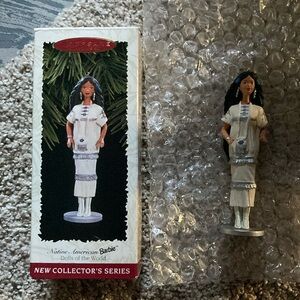Vintage 1996 Native American Barbie ornament